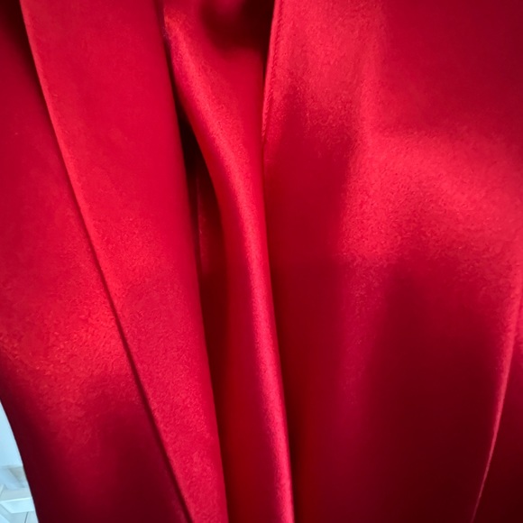 🌹XS Nine West Ruby Red Tie-Neck Satin Sleeveless Shell Top Professional Shirt🌹 - Picture 6 of 16